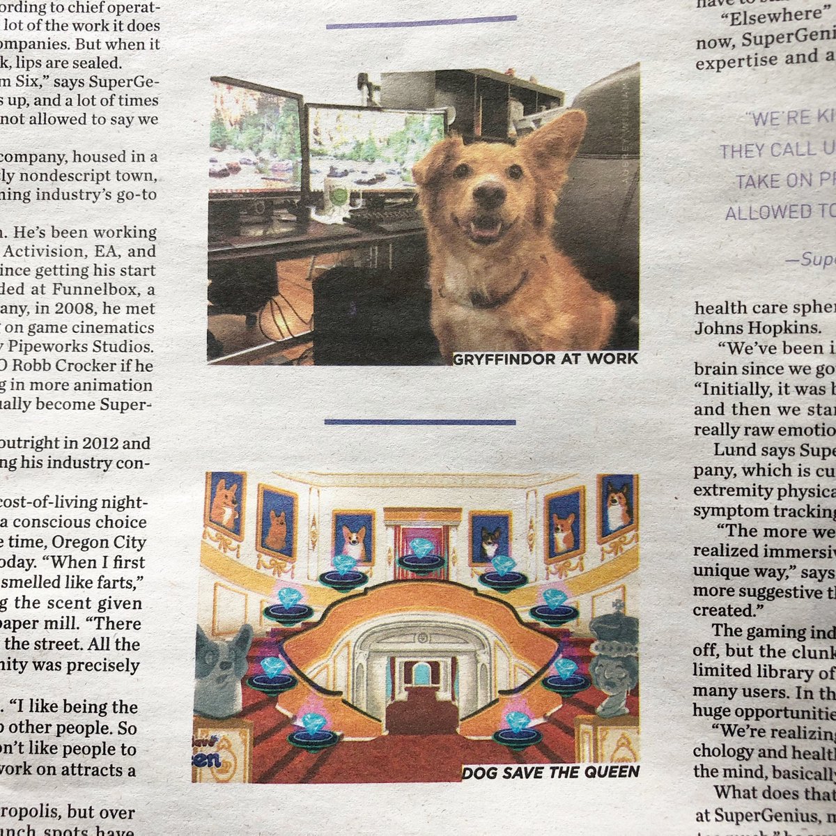 DogSavetheQueen's tweet photo. If you're interested in learning about the video games industry in Oregon- there are a few familiar corgis in the latest issue of Willamette Week 👑
---
Help Sir Woofs A-Lot rescue Her Royal Majesty in 'Dog Save the Queen', coming soon to Apple and Android devices https://t.co/BkQhA0Yzey