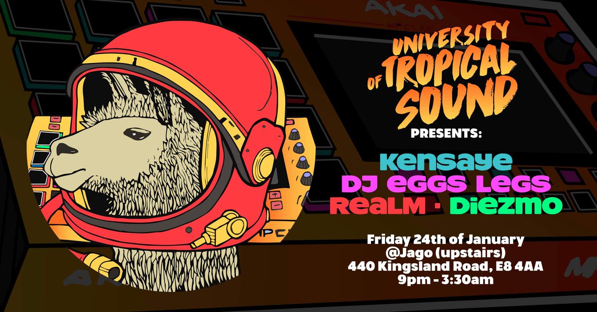 TropsoundLDN's tweet photo. This Friday 24/01 at @thejagodalston w/ @Kensayebeats #djeggslegs @diezmomusic #realMBass
#dalston #dalstonparty #cumbia #hackney #hackneyparty #afrohouse #afrobass #latinosinlondon #latinosenlondres #peruanosenlondres #fiestalatinalondres #fiestaenlondres #españolesenlondres https://t.co/47YDD2290c