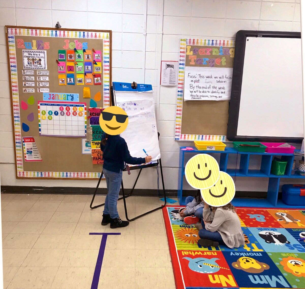TessaraDunlap's tweet photo. These students were so excited when our new “Morning Message” center opened on Friday. After a year and a half of interactive writing MM with teacher they got a chance to write one on their own #americanreadingcompany #ARC #firstgrade https://t.co/VM06zFbTdr