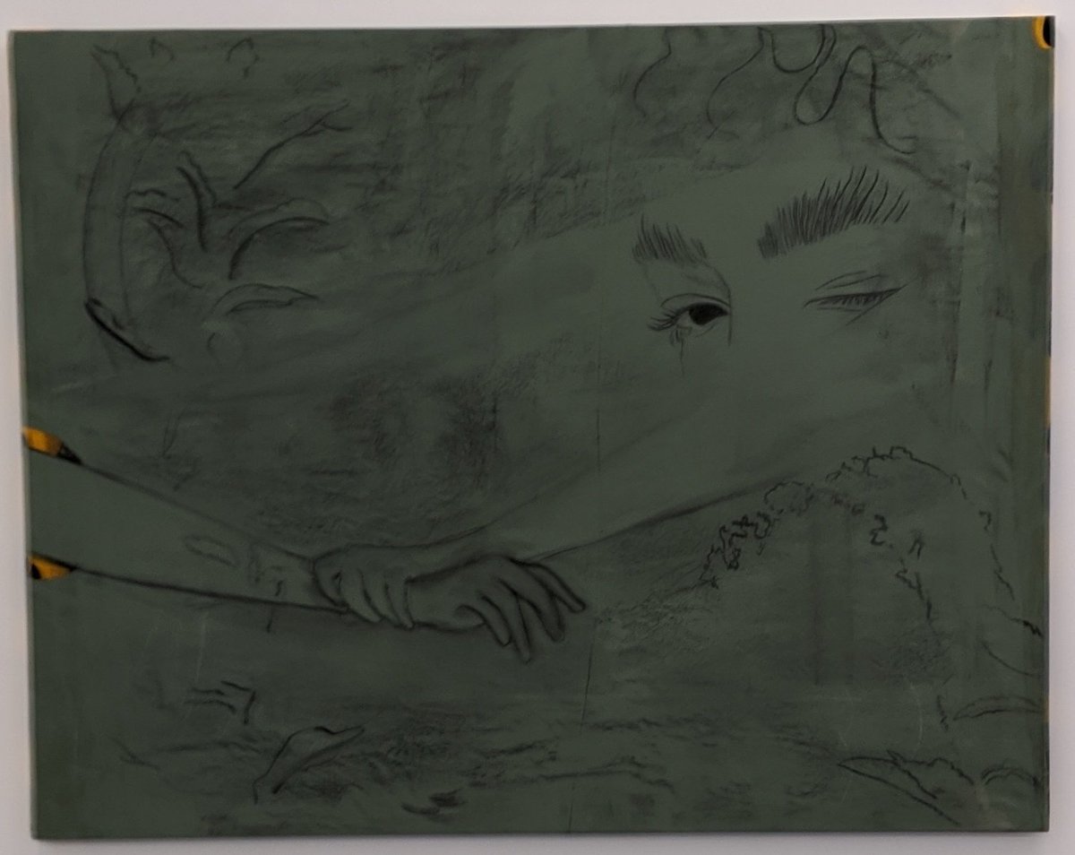 dylanhuw's tweet photo. Condo 2020 highlight from what I saw was a suite of Zeinab Saleh paintings at @motherstankstn, hosting the gallery Château Shatto, which felt mysterious in wise and pleasant ways. Big love to #condocomplex always: https://t.co/LiTiwpj8Kv https://t.co/pyKDApMKJt