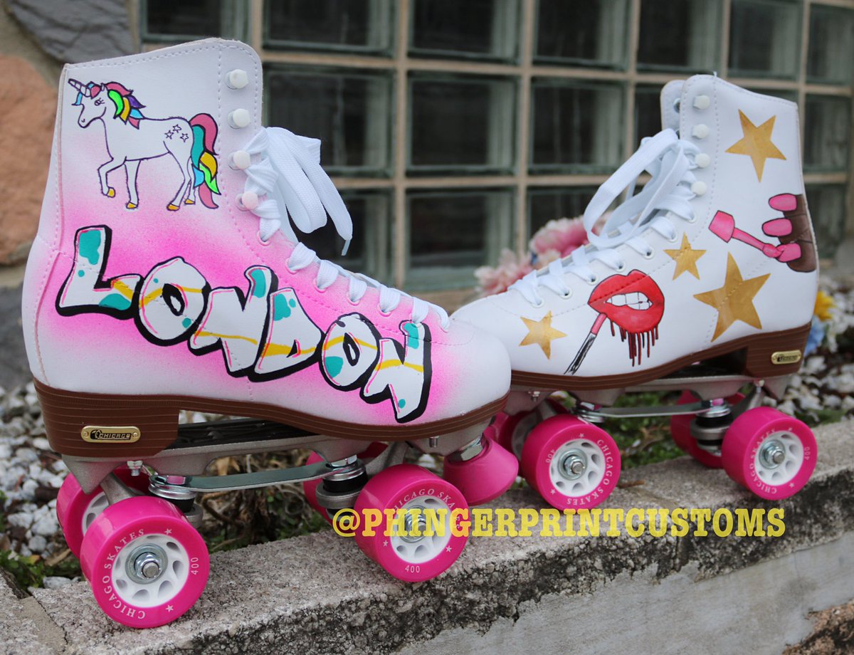 phingerprint1's tweet photo. Custom Design Roller Skates 🎁 IG@locd_bajan_queen We hope your daughter London likes them 🙌🏼 #phingerprintcustoms #rollerskates #customrollerskates https://t.co/2orR4iilH7