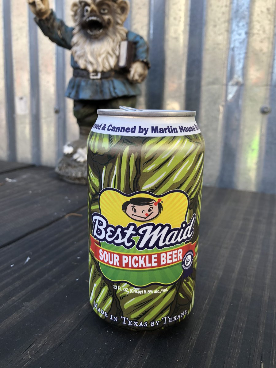 A photo of a can of “Best Maid Sour Pickle Beer” from Martin house brewery