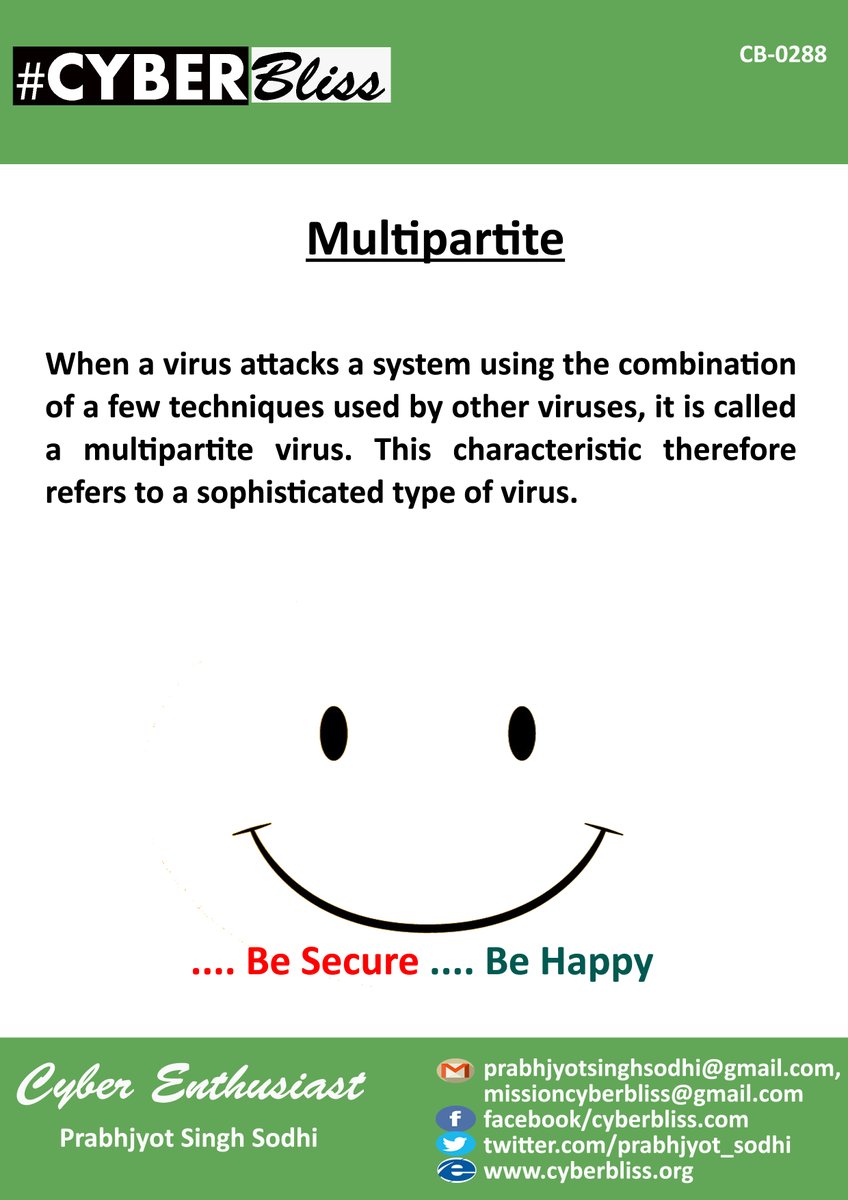 PrabhjyotSS's tweet photo. #CyberBliss #CyberSecurity #Multipartite #http://cyberbliss.org/ https://t.co/B3uuoPEku7