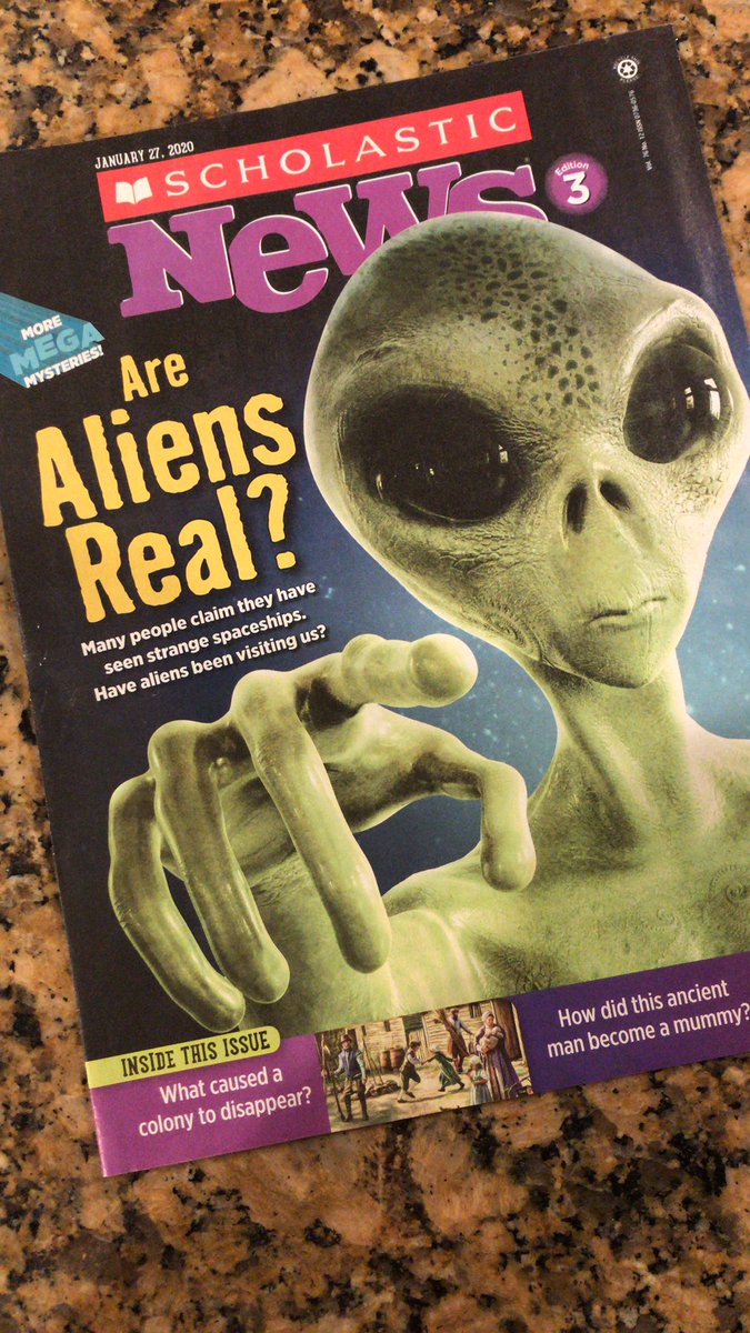TeacherMrsA's tweet photo. Look what I found in my son’s bookbag! You think @ATWWDpodcast influenced this edition? Em, they covered TWO of your stories! https://t.co/jKKuaHIfYE