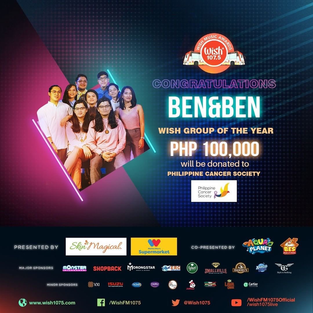 sonymusicph's tweet photo. What a show! 🤯🤩 Congratulations to our artists, @SB19Official and @BenAndBenMusic for winning the following categories!! Congratulations again to @wish1075 for a successful show! 🥳

#WishMusicAwards https://t.co/HyzkIq3Z6N