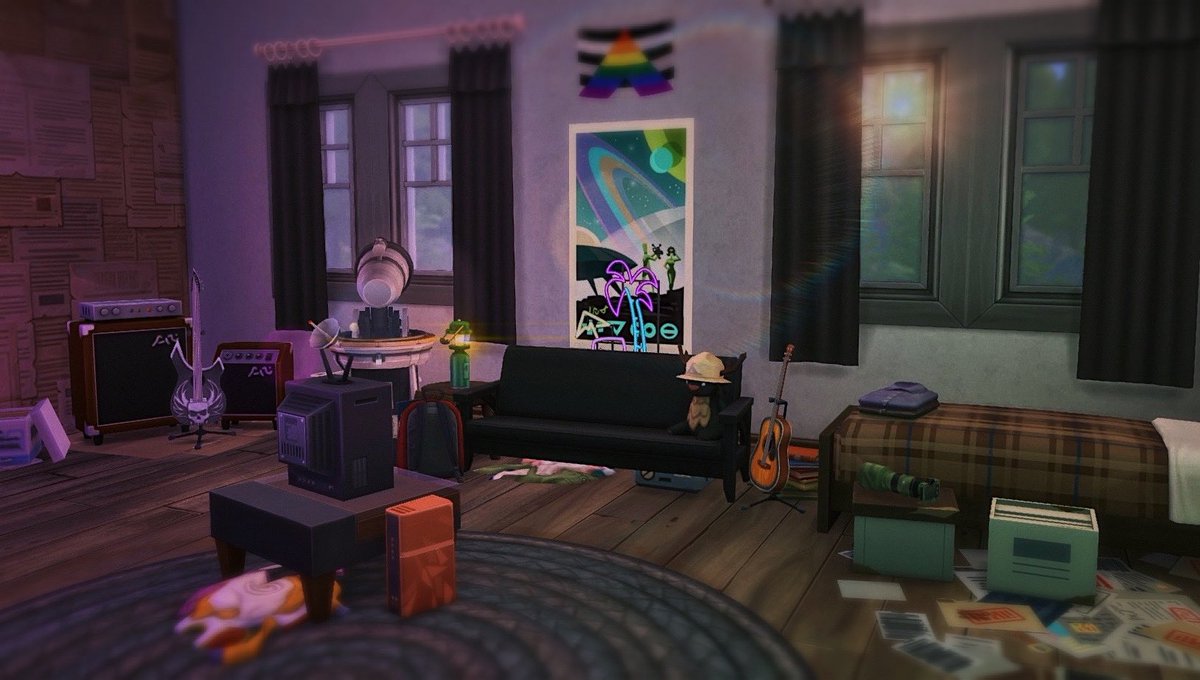 littlestbuilds's tweet photo. Conspiracy Theorist’s Room 

👽📡🔭📰💚

~ Featuring ~

- gamers office
- decorative telescope
- cluttered workstation 
- guest futon 

Download here! ⬇️

https://t.co/fPlnuv04kf

#ShowUsYourBuilds #TS4 #TheSims4 https://t.co/33J4EGaMev