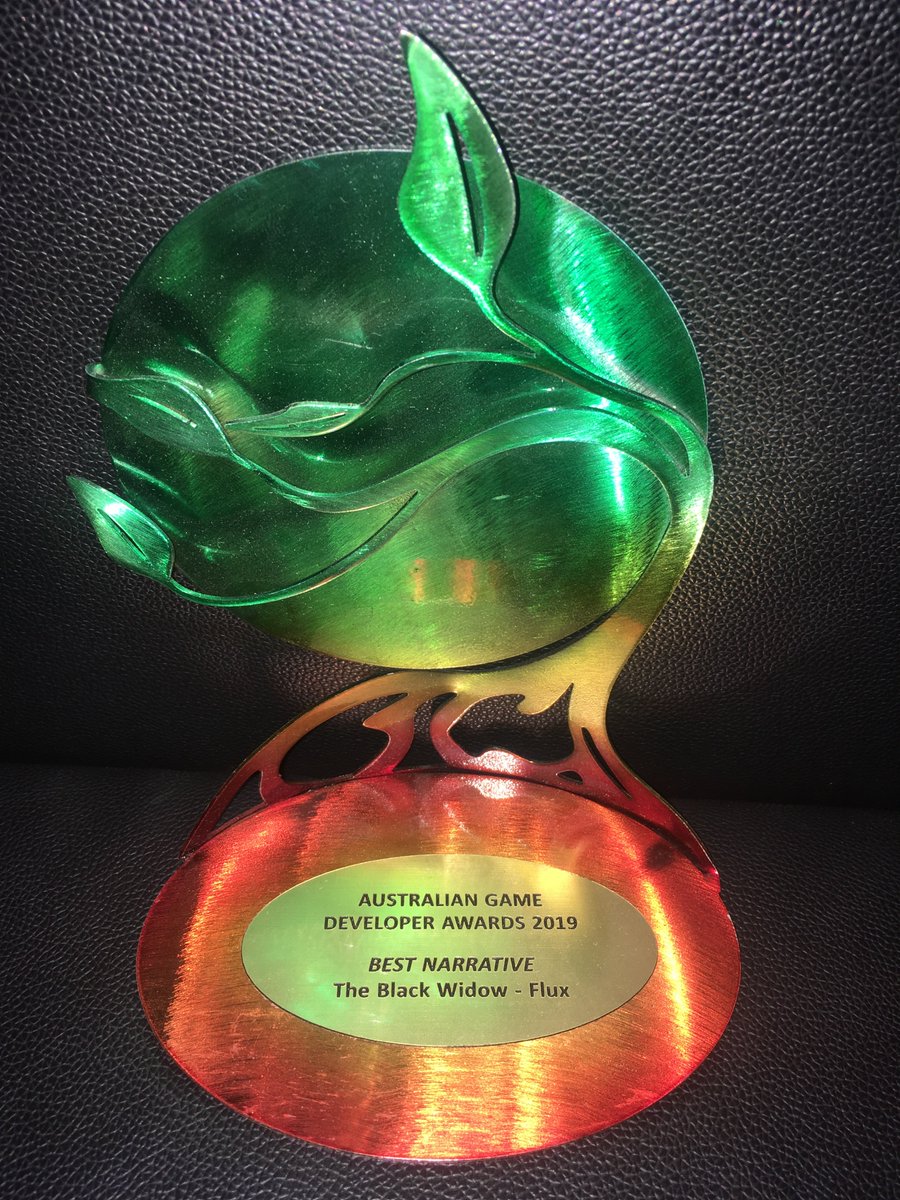 We're honoured to have received this award for <a href="/BlackWidow_Game/">The Black Widow Game</a> Thank you <a href="/gdaa_oz/">GDAA</a>