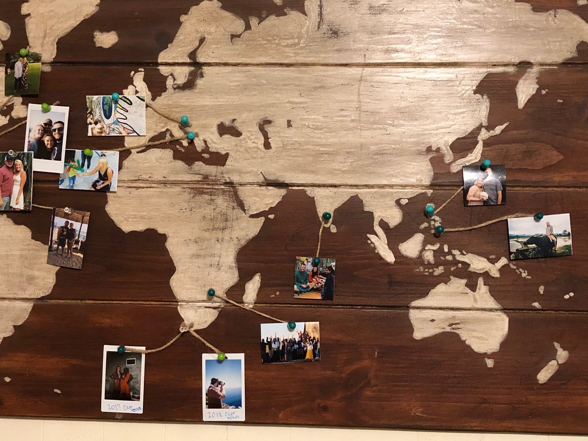 Favorite piece in our home! Still working on getting all our trips on there, but love it so much already