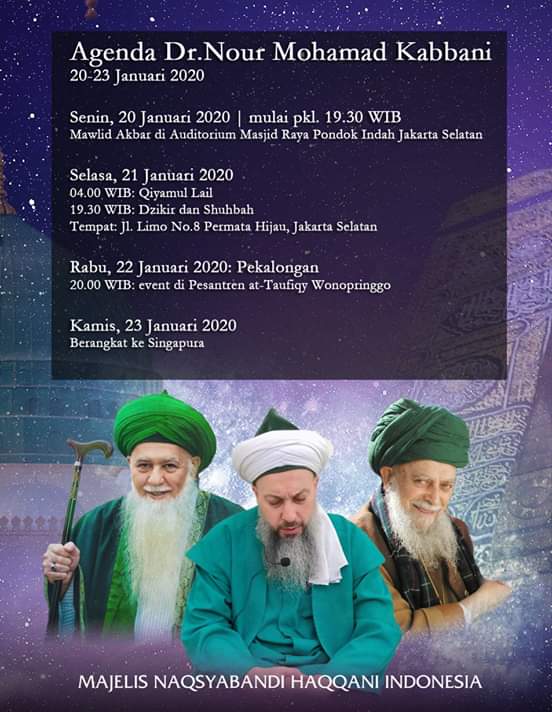 Kemana pun saya pergi, saya berdoa, "Yaa Rabbi, bimbinglah aku menuju Sahabat-Mu."  Ada banyak Awliyaullah, mereka tidak hanya satu atau dua orang, "Yaa Rabbii, jadikanlah kami bersama mereka dan jadikanlah kami bagian dari mereka.

Dr. Nour Kabbani