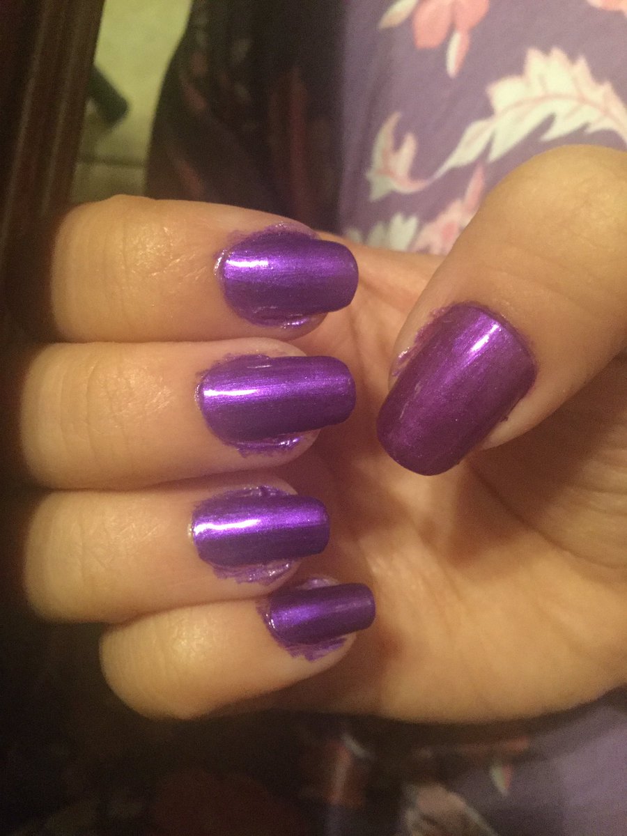 Ok new thread about every time I paint my nails this year get ready for this to be updated every two weeks!! Starting with purple heck yeah and yes I always take photos before I clean them up so take me as I am