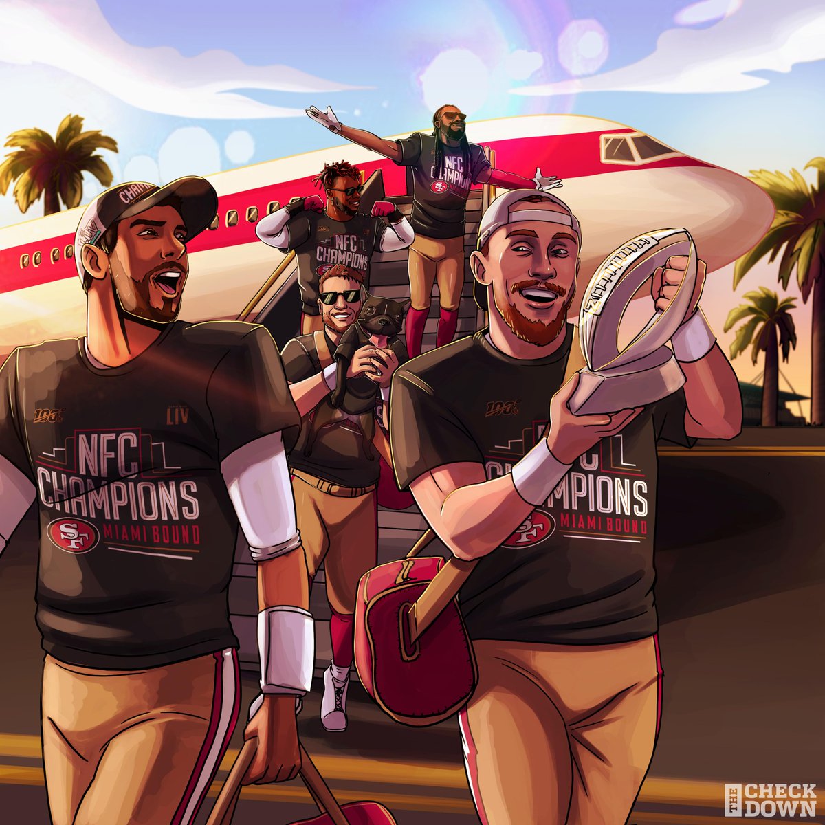 NFL's tweet photo. Miami bound!

The @49ers are NFC Champions! #GoNiners #NFLPlayoffs

(via @thecheckdown) https://t.co/FsojMKTfeY