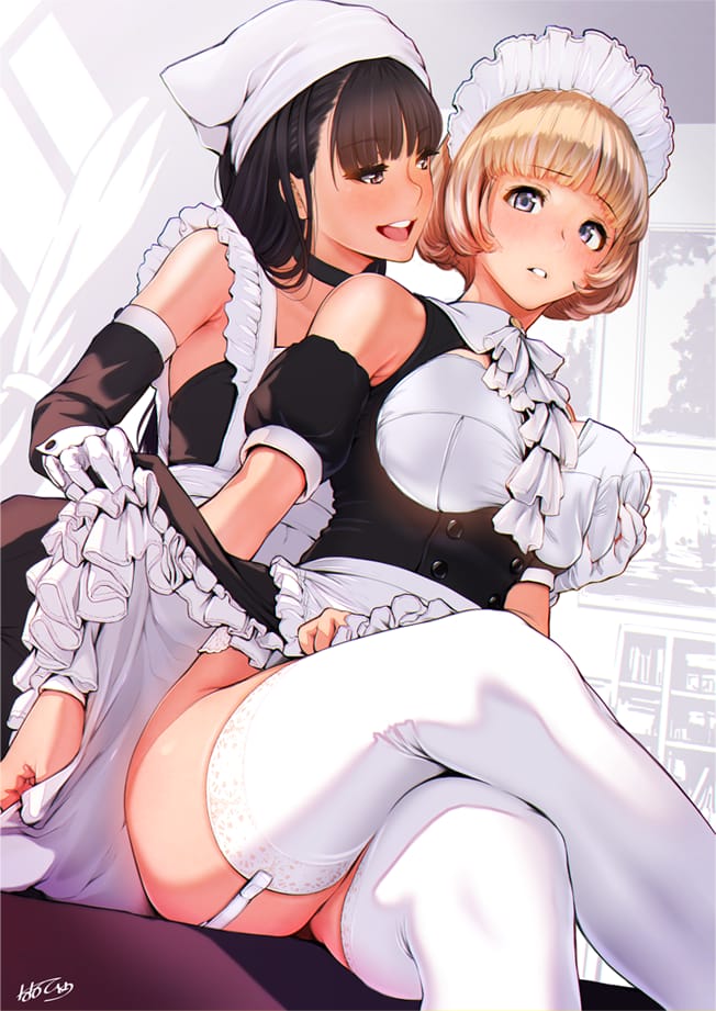 Maid vibrator sensual short hair