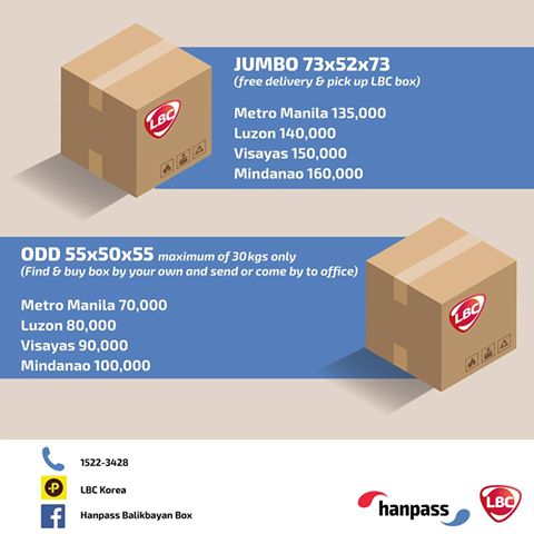 HANPASS1's tweet photo. Hello everyone!

For those who wanted to send their Balikbayan Box/es to the Philippines, please check out our Sea cargo rates. 

Please feel free to contact us via hotline nos. 1661-5899 (Korean) and 1522-3428 (Filipino) or you may send us a message here on Twitter.

#Hanpass https://t.co/zj3dpwPTve