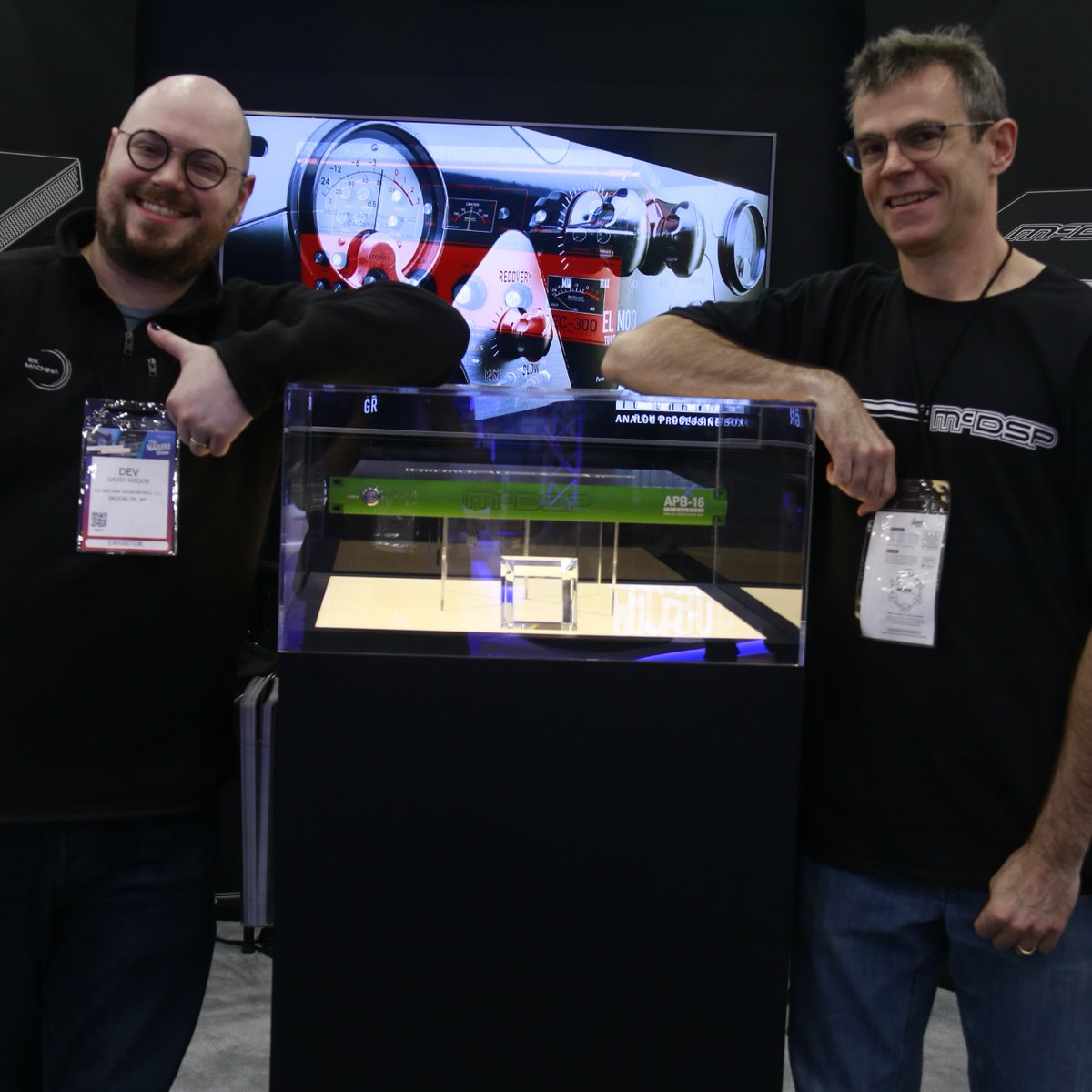 McDSP_PlugIns's tweet photo. Great to see one of our APB-16 customers at the McDSP booth #14905 on the fourth and last day of the NAMM 2020 show. Also great seeing Mike Dean @therealmikedean visiting the McDSP booth along with some of our loyal McDSP plug-in users #McDSP #NAMM2020 #MooXMixer #APB16 #mikedean https://t.co/Gv5Tv3ARfw