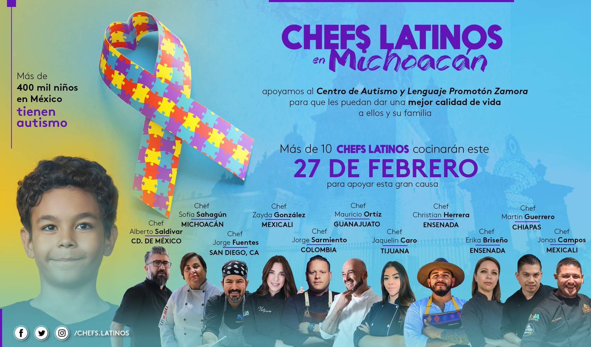 ChefsLatinos's tweet photo. Hay muchas formas de ayudar a bonitas #causas, lo nuestro es aportando por la #Gastronomia, con esta cena para recaudar fondos para los niños con #autismo. Nos vemos el 27 de febrero en #michoacan.
12 #chefs de #latinoamerica trabajando juntos, realizando increibles #fusiones https://t.co/7SSv5Vftym