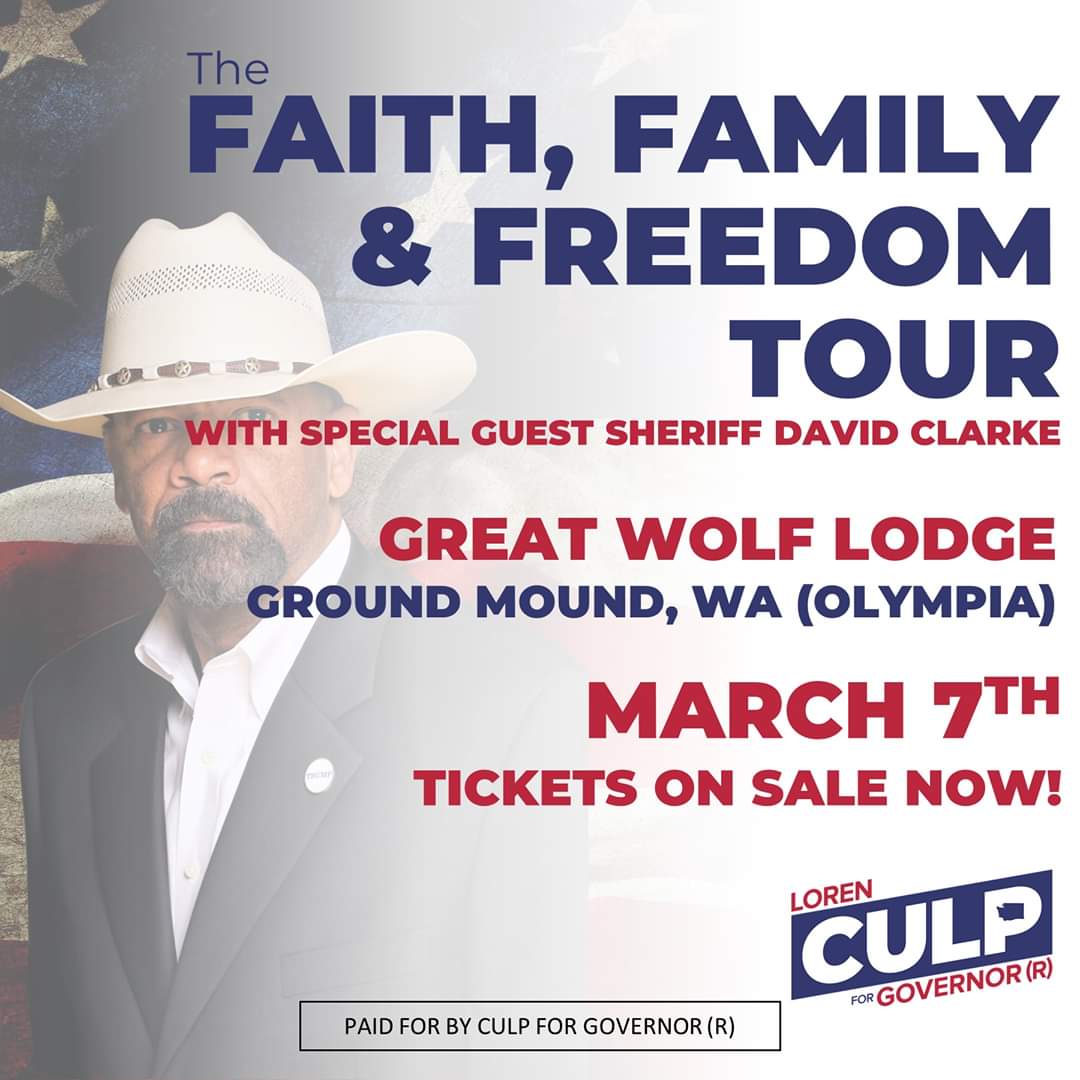 HD_SILVERZ71's tweet image. Enough is Enough! Time to turn Washington State Red!
@LorenCulp is the man for the job #CulpForGovernor

#FaithFamilyAndFreedomTour
@SheriffClarke will be there! Thank you, Sheriff Clarke!

#Washington #Olympia
TICKETS ON SALE NOW! GET THEM HERE: culpevents.com