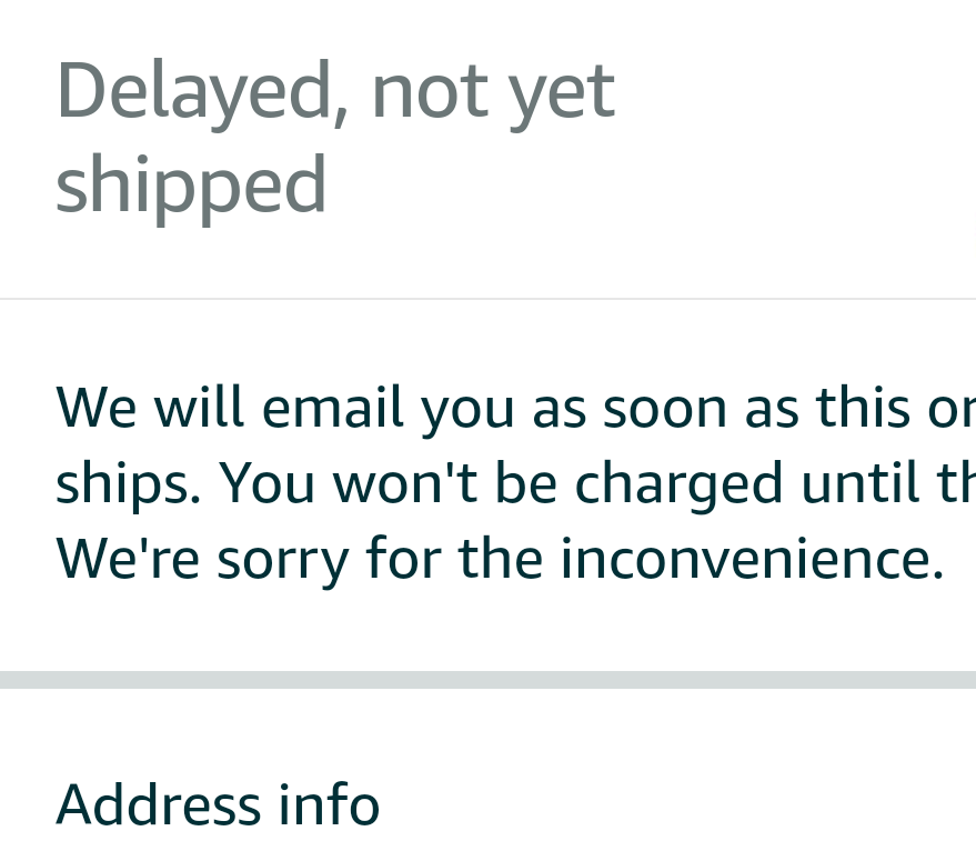 princess38's tweet photo. Was wondering how something was going to be delivered today when it hadn't even shipped. Thanks for telling me at 10pm @amazon it was really helpful. I don't mind a day at home but waiting for something that isn't coming is kind of bs. https://t.co/YlURTkSE8j