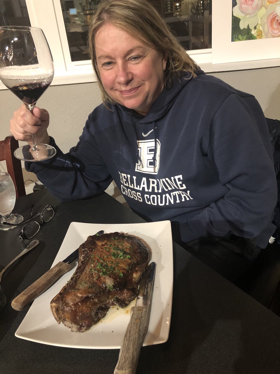 DavidLadenburg's tweet photo. Diane starting the first half of her steak... https://t.co/jbcdcTIqee