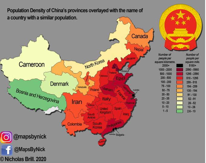 Cartographie numérique Etudier les densités en Chine à travers