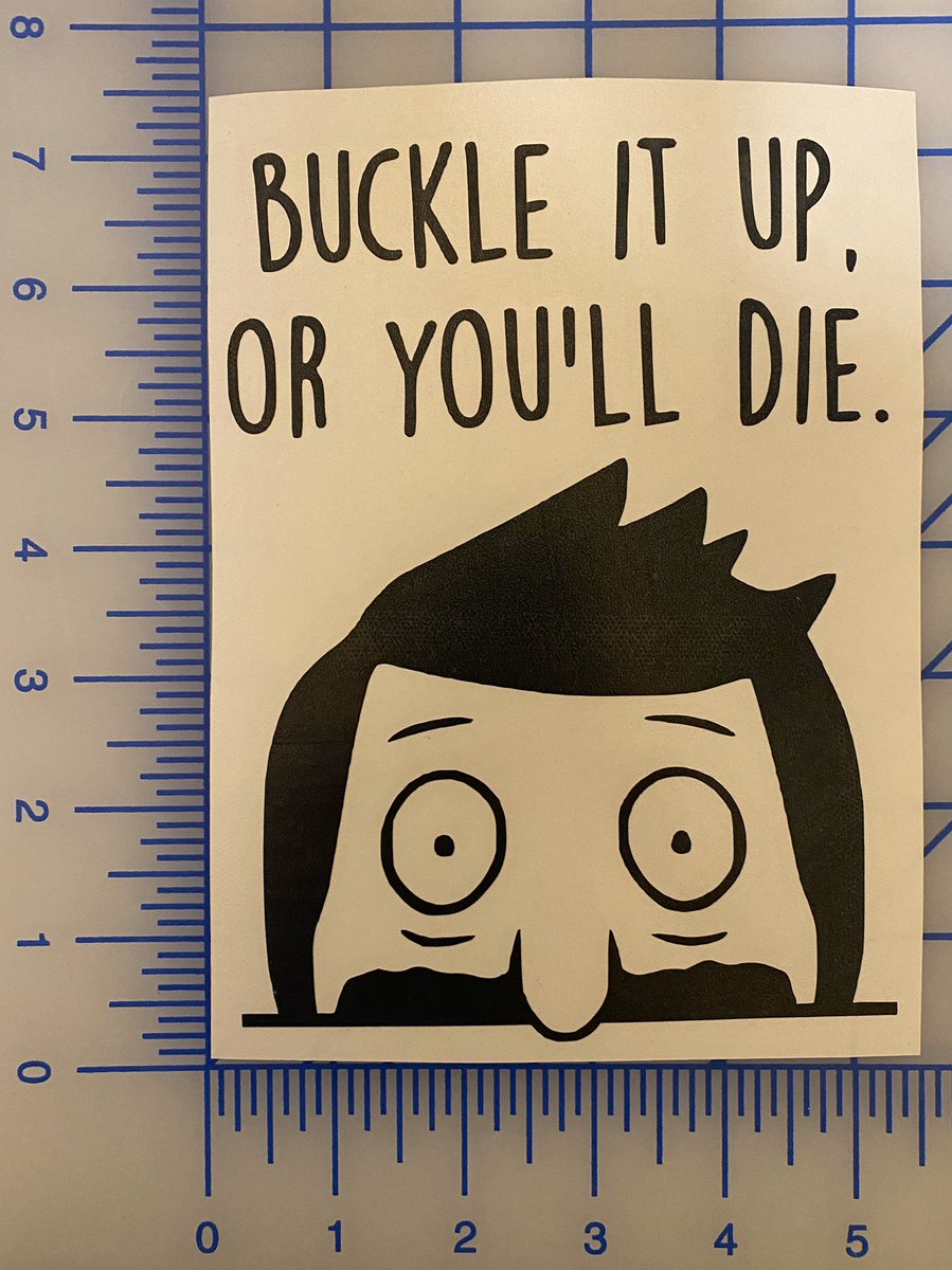 Bob’s Burgers 
Buckle it up, or your’ll die 😱

thefreshera.com/products/bob-s…

#BobsBurgers #buckleitup #decal #Stickers #car #love #BobsBurgerlove #Tina #bob #linda #louise #ChiefsKingdom #ShopTitansCollections #shopping #BarcaGranada #MahiraSharma #cute