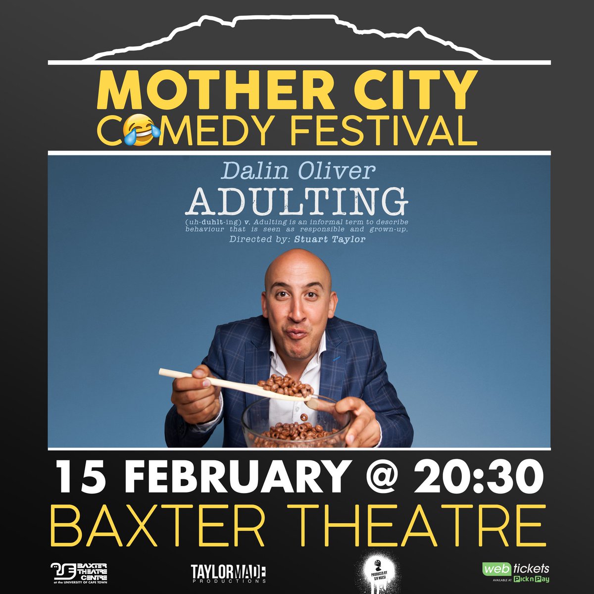 DalinOliver's tweet image. Awe people of Twitter. It's my 31st birthday today. The last one on the calender. If you keen on making it a memorable one &amp;amp; giving me a gift then please share my poster so that I don't have an empty theatre at my stand-up comedy show ADULTING  @mother_comedy on 15 Feb 😂🎉❤️😅🇿🇦