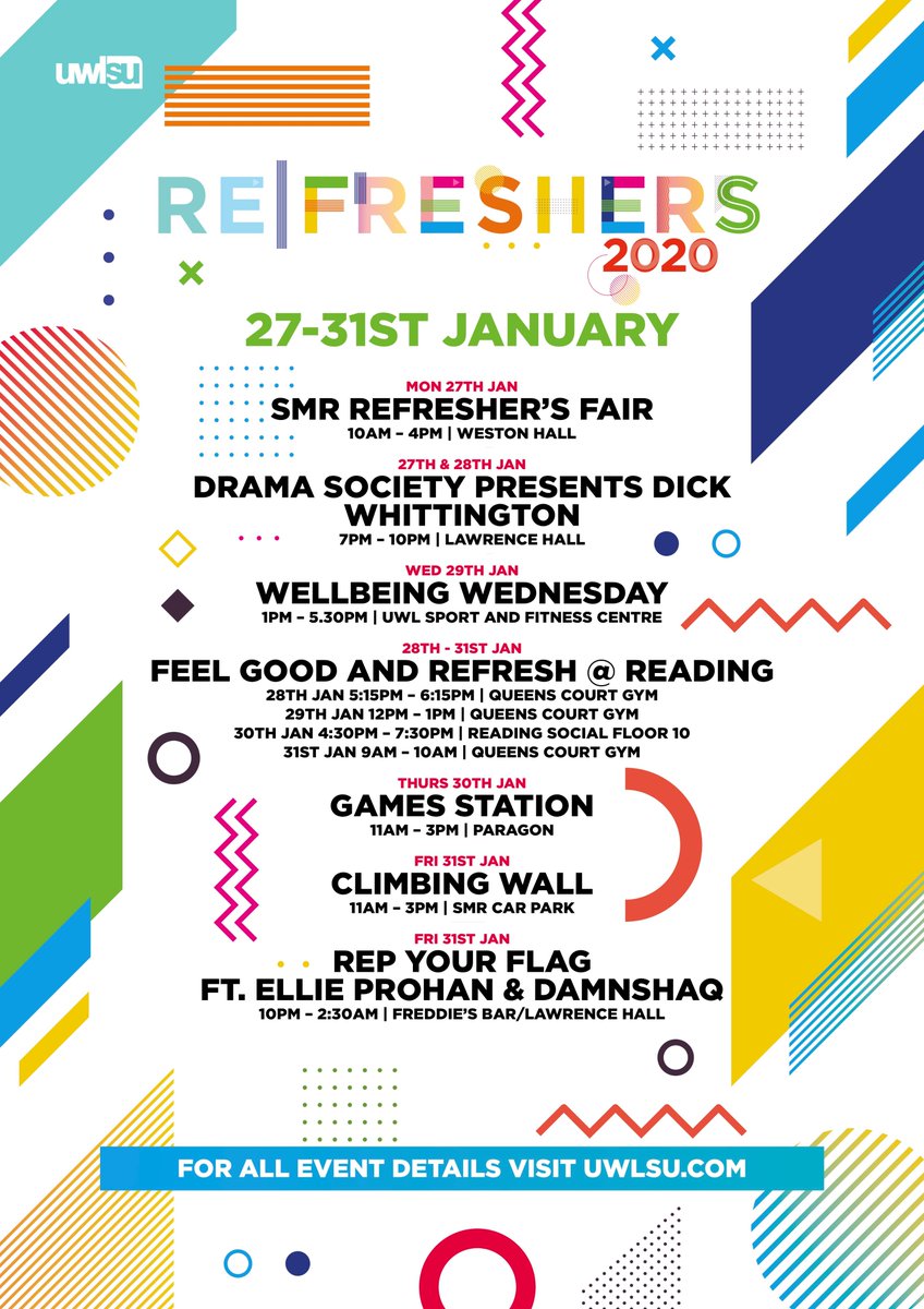 uwl_su's tweet photo. Are we ready January starters and returners?! 🥳 We cannot wait to meet you all! Remember to get your tickets to Rep your Flag now, we're selling out quick! 😱 Get your tickets here: https://t.co/MMnqRVuRkE https://t.co/yMIxUCTXEI