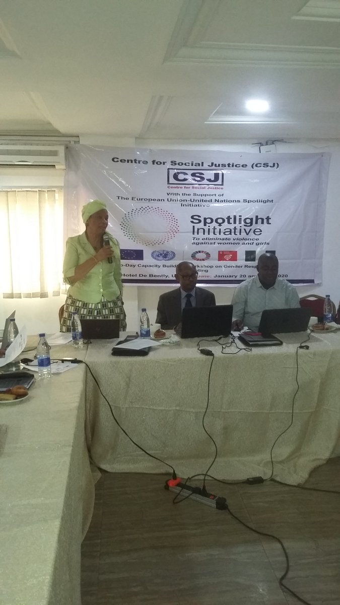 #Spotlight Inititiative
#GenderResponsiveBudgeting
#2DayWorkshop

Hon. Nkoyo Toyo presenting her paper on "Legal Standards and Policies on #SGBV, #VAWG, #HP and #SRHR"

<a href="/aneejnigeria/">ANEEJ</a> <a href="/UNDPNigeria/">UNDP Nigeria</a> <a href="/clicefoundation/">CLICE Foundation</a> @ComfortONYAGA