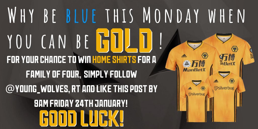 🚨COMPETITION ALERT🚨

Lets turn this #BlueMonday GOLD!

Want to win home shirts for you and your family?

Check out the details below!