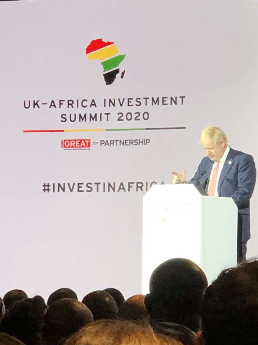 Prime Minister talking about the sustainable thinking underpinning the modern UK-Africa partnership #InvestInAfrica - focus on transition to Net Zero