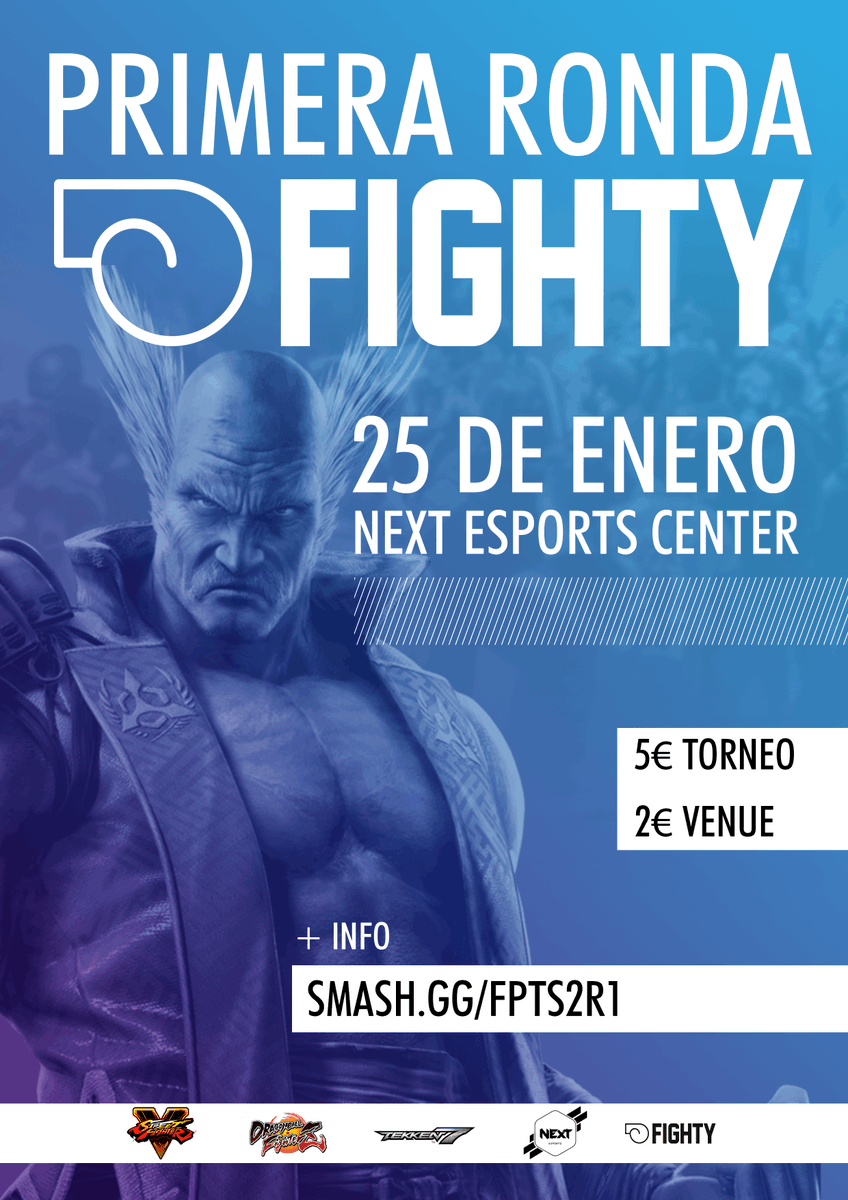 Fighty_es's tweet photo. ¡Buenos días luchadores!
Hoy es el #BlueMonday y para hacer más llevadero el día os recordamos que:
▶ Sábado 25 de enero en @nextEsports_ES
Torneos de:
- Tekken 7 🔥
- Dragon Ball FighterZ 🔥
- Street Fighter V 🔥
Toda la info:
https://t.co/wZf68yAC9V
#FGC_ESP #MLG_FGC https://t.co/5JLMmmgAOc