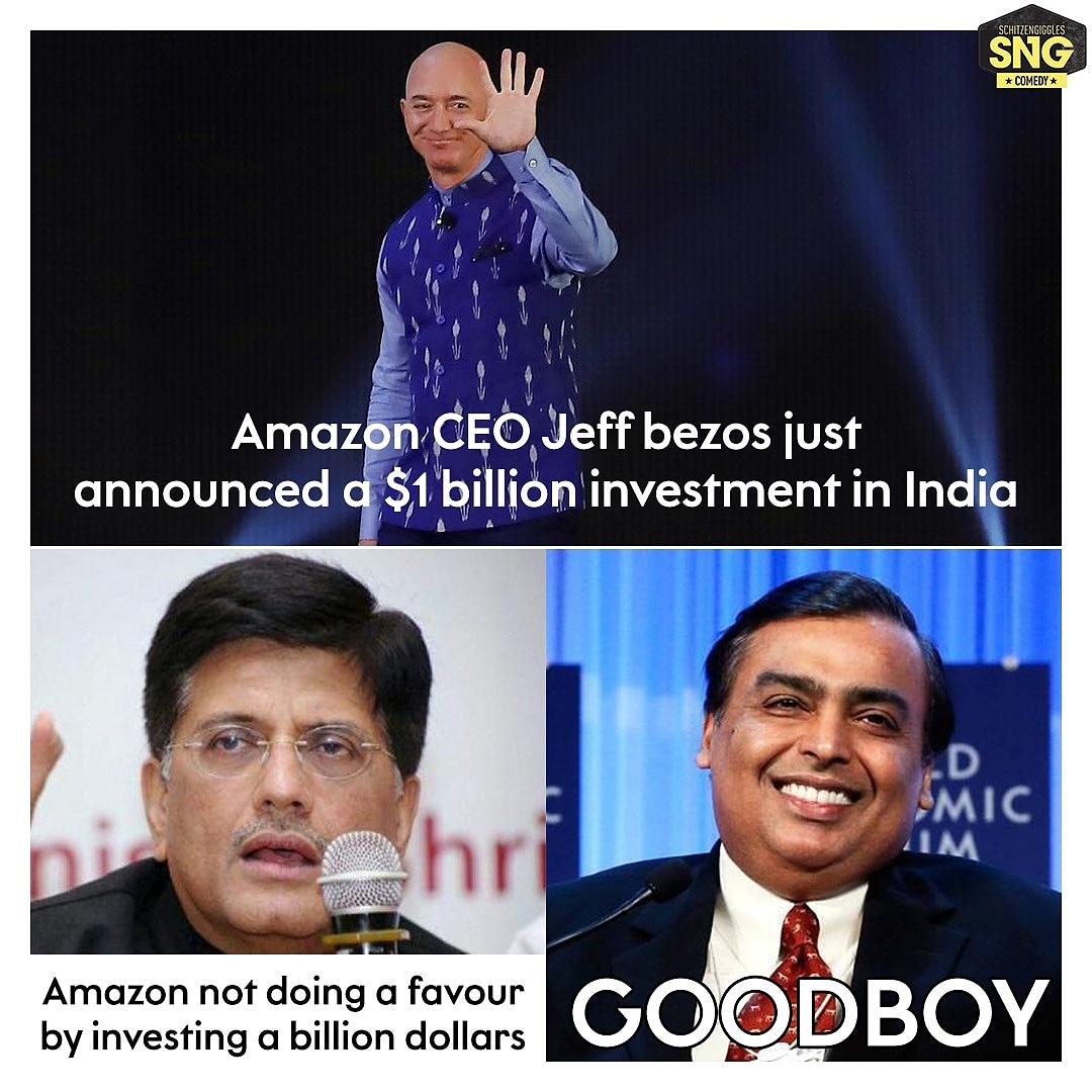 SnG Comedy (@sngcomedyin) on Twitter photo Aap Chronology samajhiye.
<a href="/PiyushGoyal/">Piyush Goyal</a> <a href="/JeffBezos/">Jeff Bezos</a> Aap Chronology samajhiye.
<a href="/PiyushGoyal/">Piyush Goyal</a> <a href="/JeffBezos/">Jeff Bezos</a>