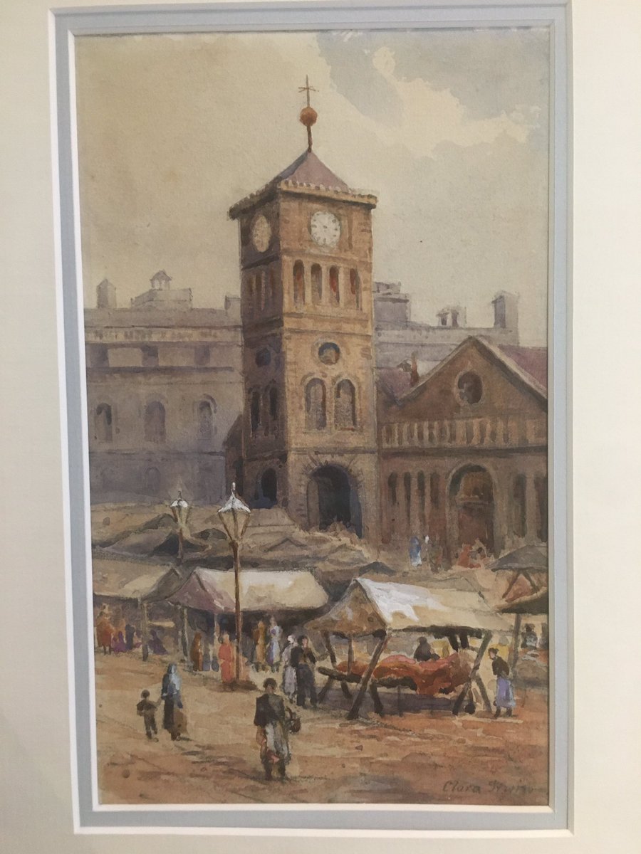 Lfounduk's tweet photo. Edwardian water colour of Blackburn market by Clara Irwin - nicely framed and ready to hang #Blackburn https://t.co/3xV7msK7si