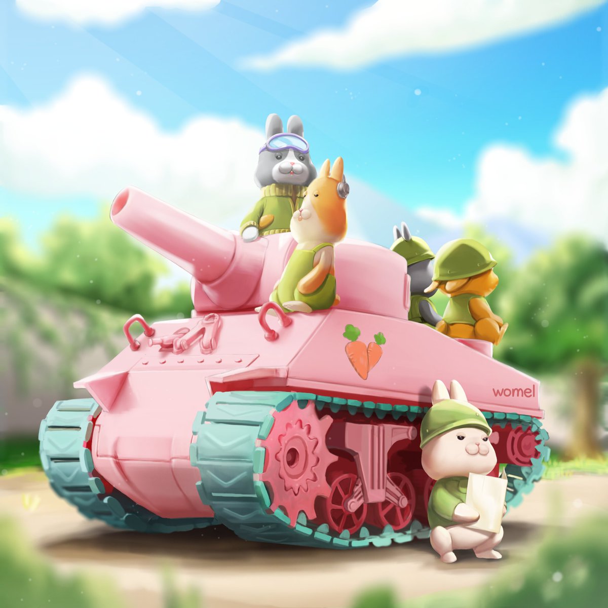 Plafactory_Tori's tweet photo. ATN-01をまた描いてみました。
平和なウサギたち...
Animal Troopers TOONS!
ATN-01 Rabbits Tank Team. Redraw.
https://t.co/FaIifZUuij
#torifactory #zlpla #resin #figure #rabbit https://t.co/YztjrWXDH7