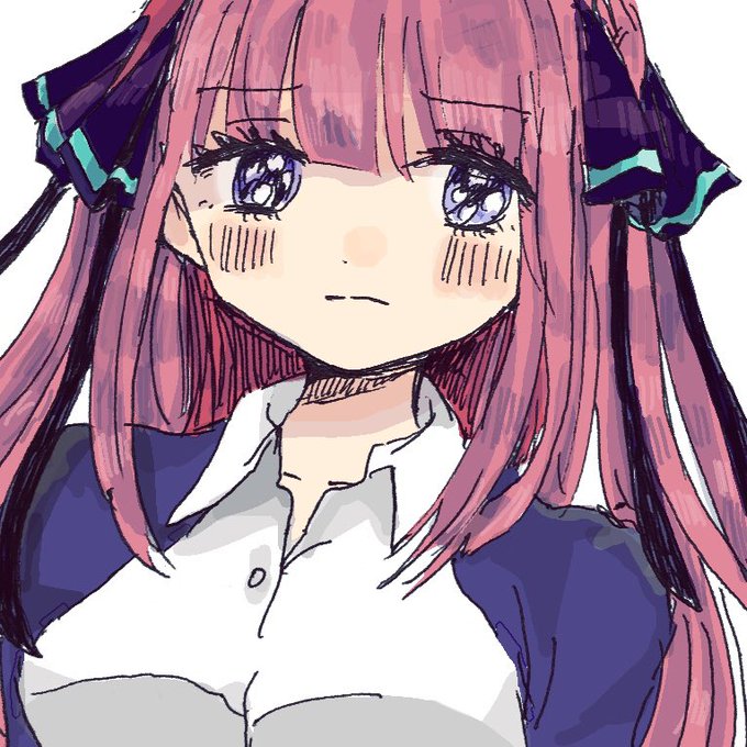りまおさんがTwitterに投稿した中野二乃(五等分の花嫁)のイラスト。