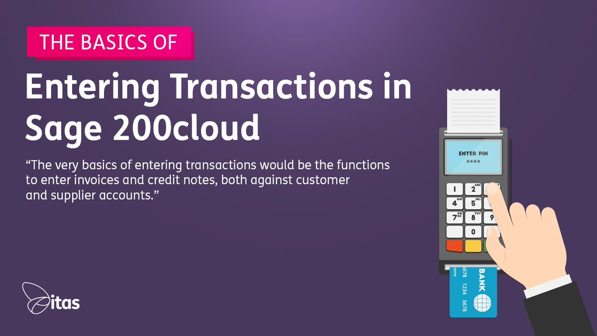 itassolutions's tweet image. New Blog! We will review how to enter invoices and credit notes, and learn how to add receipts against customers: loom.ly/Yb99gHI
#Sage200 #Transactions #CreditNotes