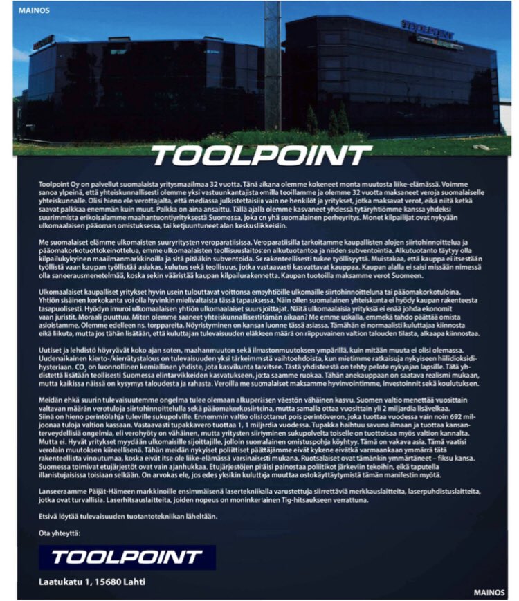 rantalatii's tweet photo. #Toolpoint’lla oli eilen mielenkiintoinen ilmoitus @ESSonline.
Erityisesti näin juristin silmään pisti: ”...yrityksiä ei enää johda ekonomit vaan juristit. Moraali puuttuu.” 💁♀️
Muuten pidän hyvin mielenkiintoisina tällaisia ulostuloja. Hienoa, että on rohkeutta! https://t.co/NQDVGPvCQ3
