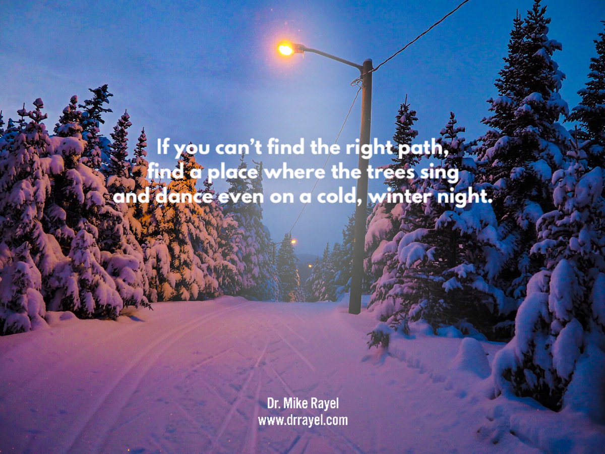 If you can’t find the right path, find a place where the trees sing and dance even on a cold, winter night.
#inspirationalquote #wisdomquote #wisdomwords #foodforthought #motivationalmd