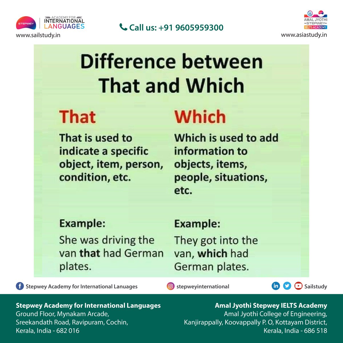 sailstudy's tweet photo. Learn English..
https://t.co/cl73WZWvRA
Call or Whatsapp - 9605959300
#ielts #learnenglish #ieltsstudy #ieltscoaching #sailstudy #ieltskochi #ieltstraining https://t.co/IUZ5DiUmuY