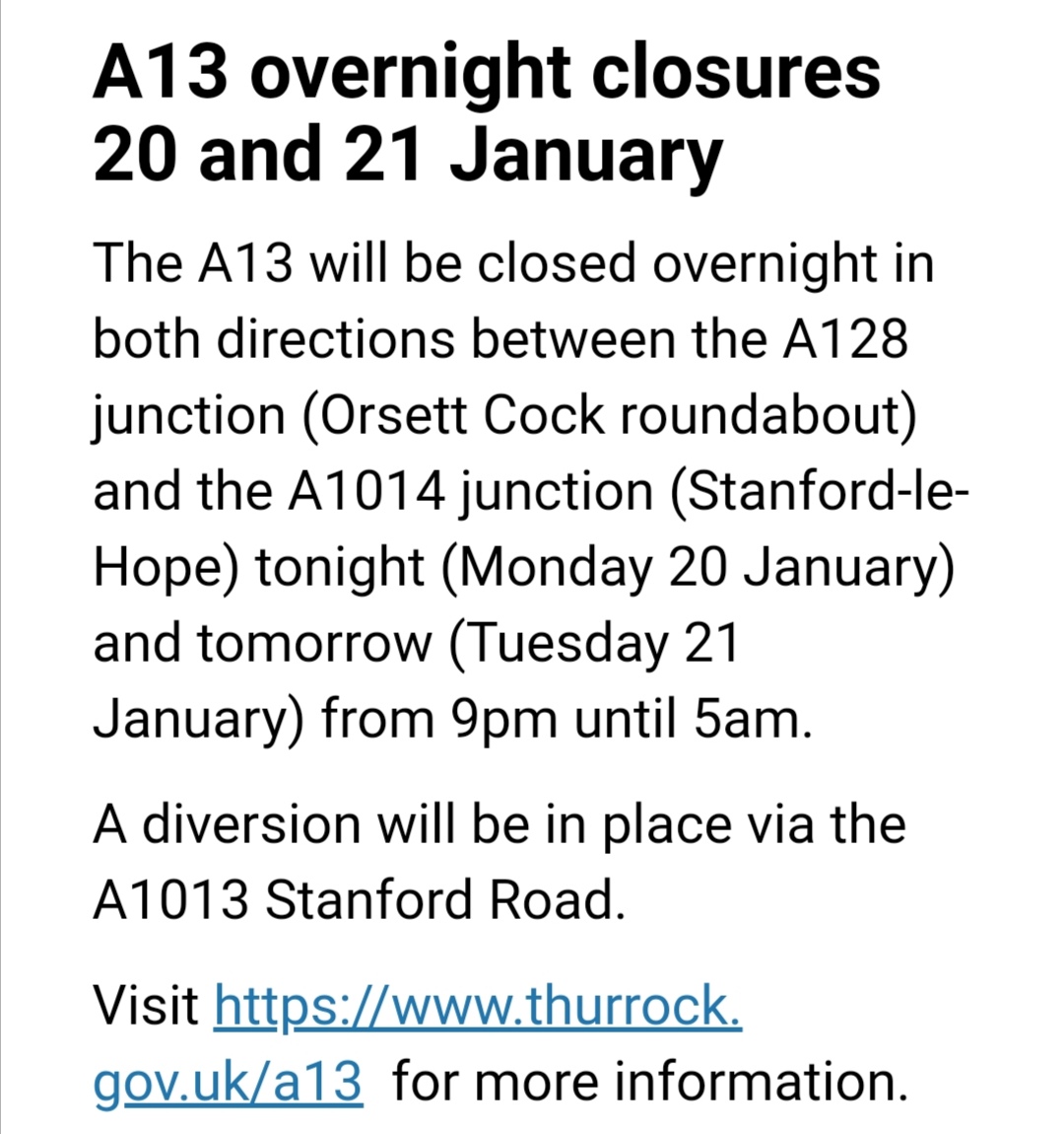 A13 Essex (@a13essex) on Twitter photo 