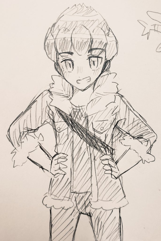 「後輩がホプ描いてくれた…最の高…天才…愛す…(ツイート許可取りました) 」ガスの漫画