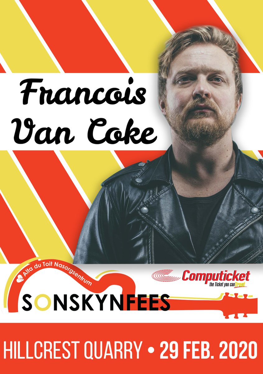 Sonskynfees's tweet photo. Is dit nou nie die perfekte nuus vir 'n Maandag oggend nie!
Ons hoop dit maak sommer jou hele week! Die rock-koning homself, #francoisvancoke, gaan 29 Februarie 2020 by die #Sonskynfees, by Hillcrest Quarry, optree!
Kaartjies is NOU beskikbaar by Computicket! https://t.co/RRNazoYrAs