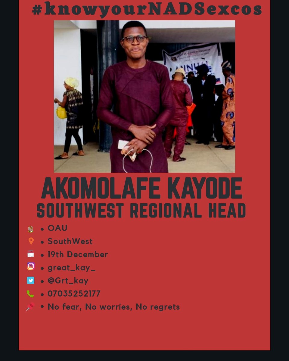 NadsNg's tweet photo. On today's episode of knowyourNADSexcos, I present to you the SouthWest regional head.
#knowyourNADSexcos #dentalstudents #grt_kay #ifudsa https://t.co/kLHbSdqL0S