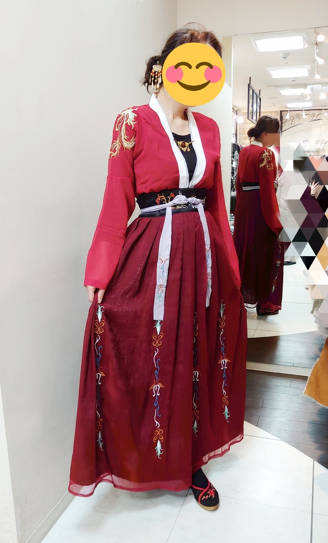 OZZ ONESTE 中華風 漢服風マント セールホビー・楽器・アート - マント 中華風 漢服 赤