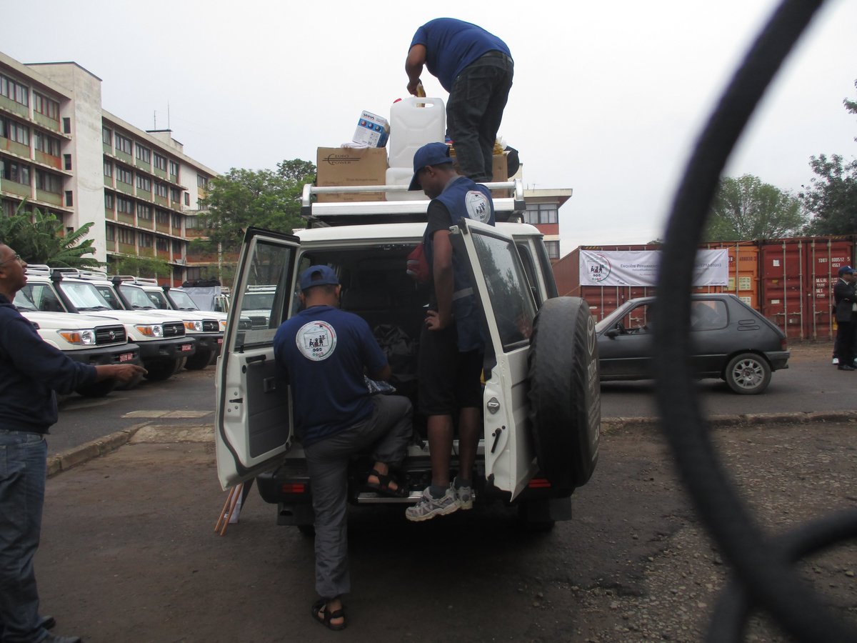 En photo les derniers préparatifs des agents de terrain de l'EPM 2020 ou enquête pauvreté à l'INSTAT le vendredi 17 juin 2020. Ils sillonneront le pays pendant un an pour la collecte des données.