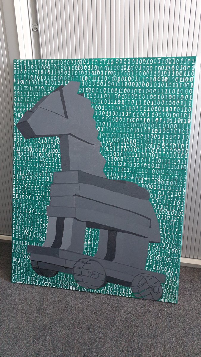 LukasStefanko's tweet photo. Malware art
My wife painted for my office work related painting.
Next time, I will ask for Android custom theme with Anubis 2.5 binary in the background. That would be way more cool :) #MalwareArt https://t.co/63Akukznic