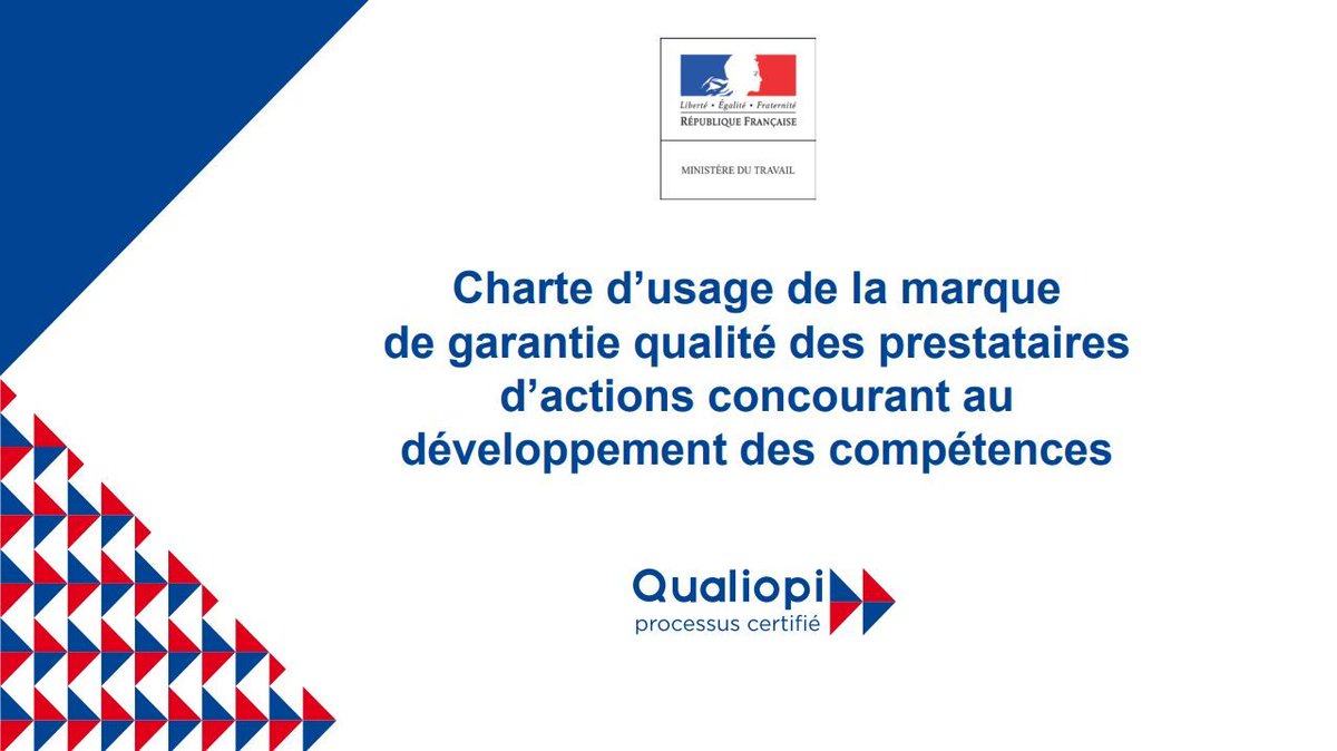 Signe officiel de qualité, #Qualiopi atteste de la qualité du processus mis en œuvre par les prestataires d’actions concourant au développement des compétences #PAC qui souhaitent accéder à des fonds publics ou mutualisés. Les infos > buff.ly/2upXLPl @Minist_Travail