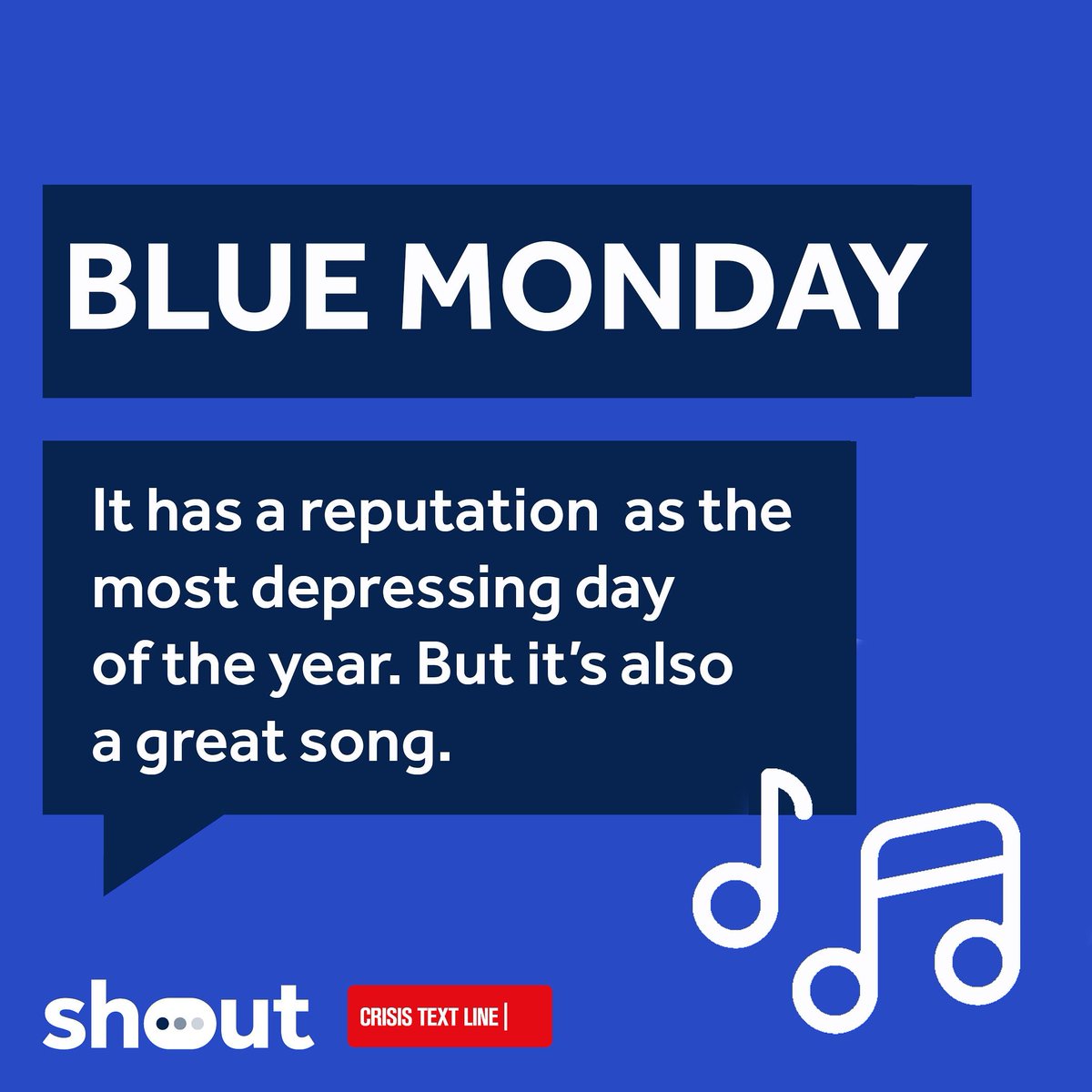 MHI_Charity's tweet photo. #BlueMonday has a reputation of being the most depressing day of the year... But it's also a really good song. 

Research suggests music can stimulate the body's natural feel good chemicals, it can help energise our mood &amp; provide an outlet for us to take control of our feelings https://t.co/b92v4tdHnS