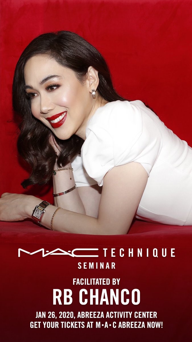 abreezatweets's tweet photo. Start the year off with more makeup smarts! Amplify your look at the MAC Technique Seminar with #RBChanco on January 26. Here, you'll learn expert tips and master day-to-night looks with the help of the celebrity makeup artist.
Get your tickets at #MACCosmeticsPH Abreeza now! https://t.co/pouZOjeSzY