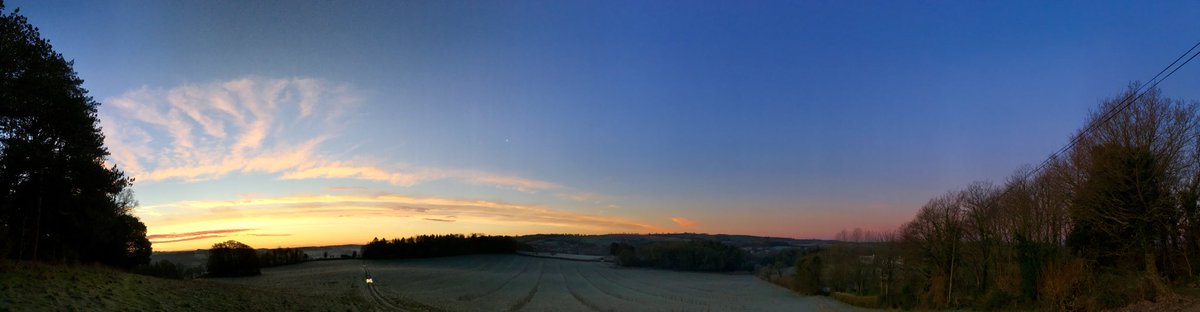 Crispy frosty crunch through the woods in ⁦⁦<a href="/Dartington/">Dartington</a>⁩ and across the fields. Beautiful, still, serene somehow. Silent shroud of frost.