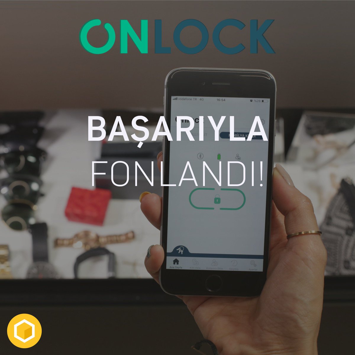 Onlock hedefine ulaştı! Çekmece, dolap, keson gibi mobilyalara kurularak kilitlerini tek uygulama üzerinden kontrol etmeni sağlayan akıllı mobilya kilidi Onlock, Arıkovanı'nda başarıyla fonlamasını tamamladı. 👊 <a href="/onlocksmartlock/">Onlock</a>